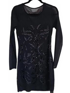 Express Sequin Sheer Party Dress Size M